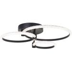 Brilliant Aydin Deckenleuchte Aluminium Plastik Matt Schwarz Transparent 30W 4700lm - 830-870 CCT | Fernsteuerung Dimmbar