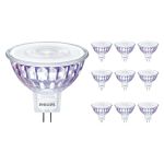 Mehrfachpackung 10x Philips Master Value LED Spot GU5.3 MR16 7.5W 621lm 60D - 927 Extra Warmweiß | Höchste Farbwiedergabe - Dimmbar - Ersatz für 50W