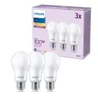 Mehrfachpackung 3x Philips Glühbirne LED E27 Birne Matt 13W 1521lm - 827 Extra Warmweiß