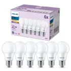 Mehrfachpackung 6x Philips Glühbirne LED E27 Birne Matt 5W 470lm - 827 Extra Warmweiß
