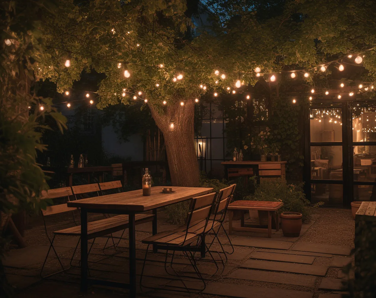 Au&szlig;enbeleuchtung Gastro